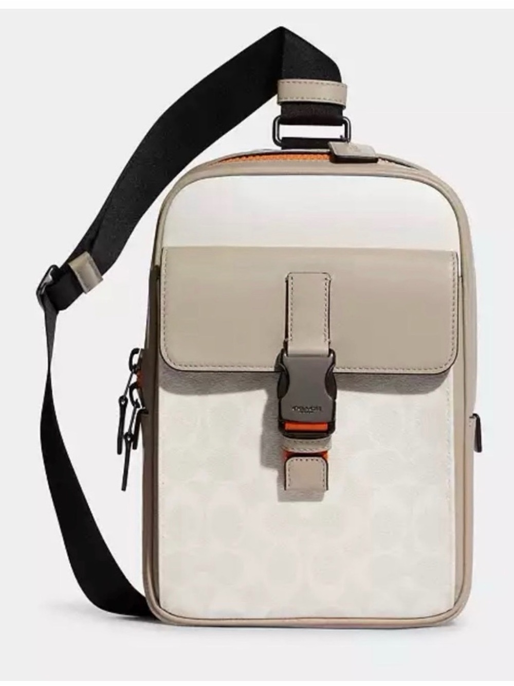 Coach Men’s Compact Crossbody in Cream, Beige and Black